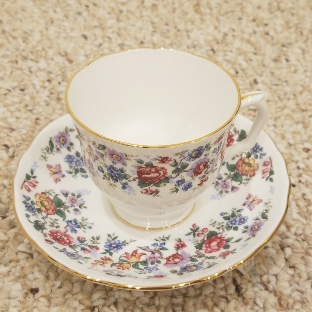 STAFFORDSHIRE Fine Bone China Teacup and Saucer